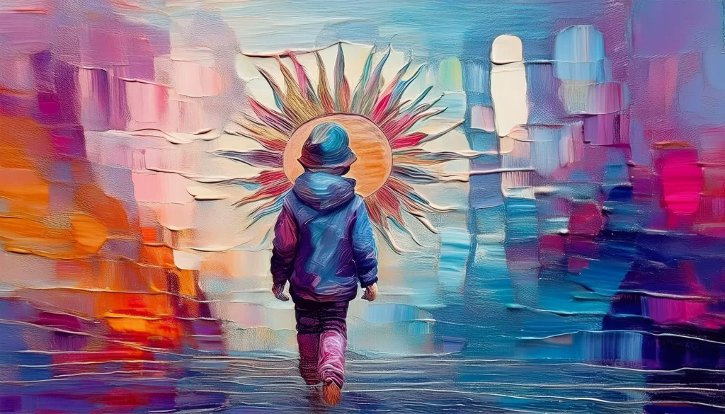 espalada de un niño con bandera argentina